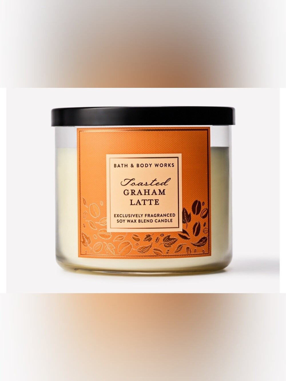 Bath & Body Works Toasted Graham Latte Scented Candle - Orange